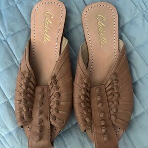 Cleobella brown leather loafer/flats womens size 8/38